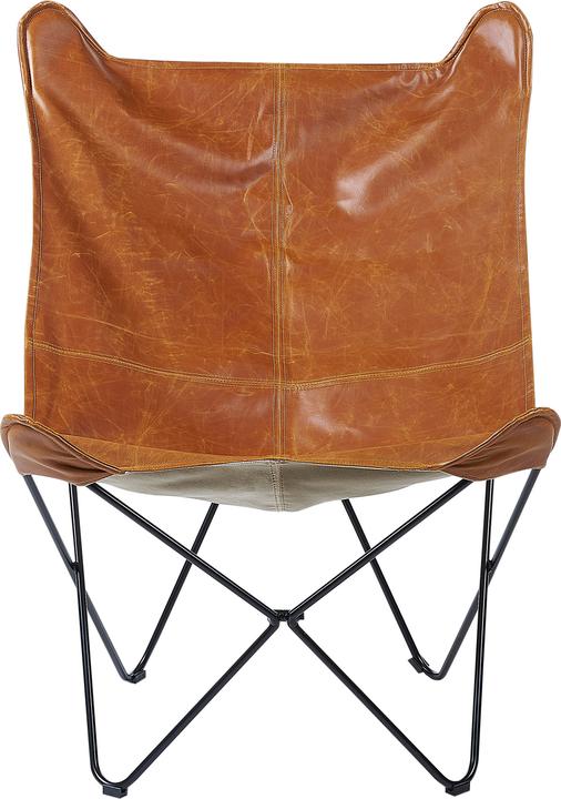 Immagine prodotto Beliani Poltrona Butterfly in similpelle marrone dorato/nero NYBRO