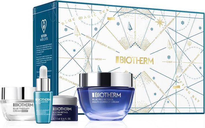 Biotherm Set Pro-Retinol blu Crema viso 50ml + Elisir 5ml + Crema occhi 5ml + Crema notte 15ml (Set per la cura del viso)