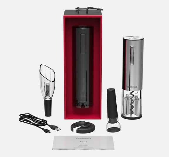 Produktbild Prestigio Nemi elektrisches Weinöffner-Set (Elektrischer Korkenzieher)