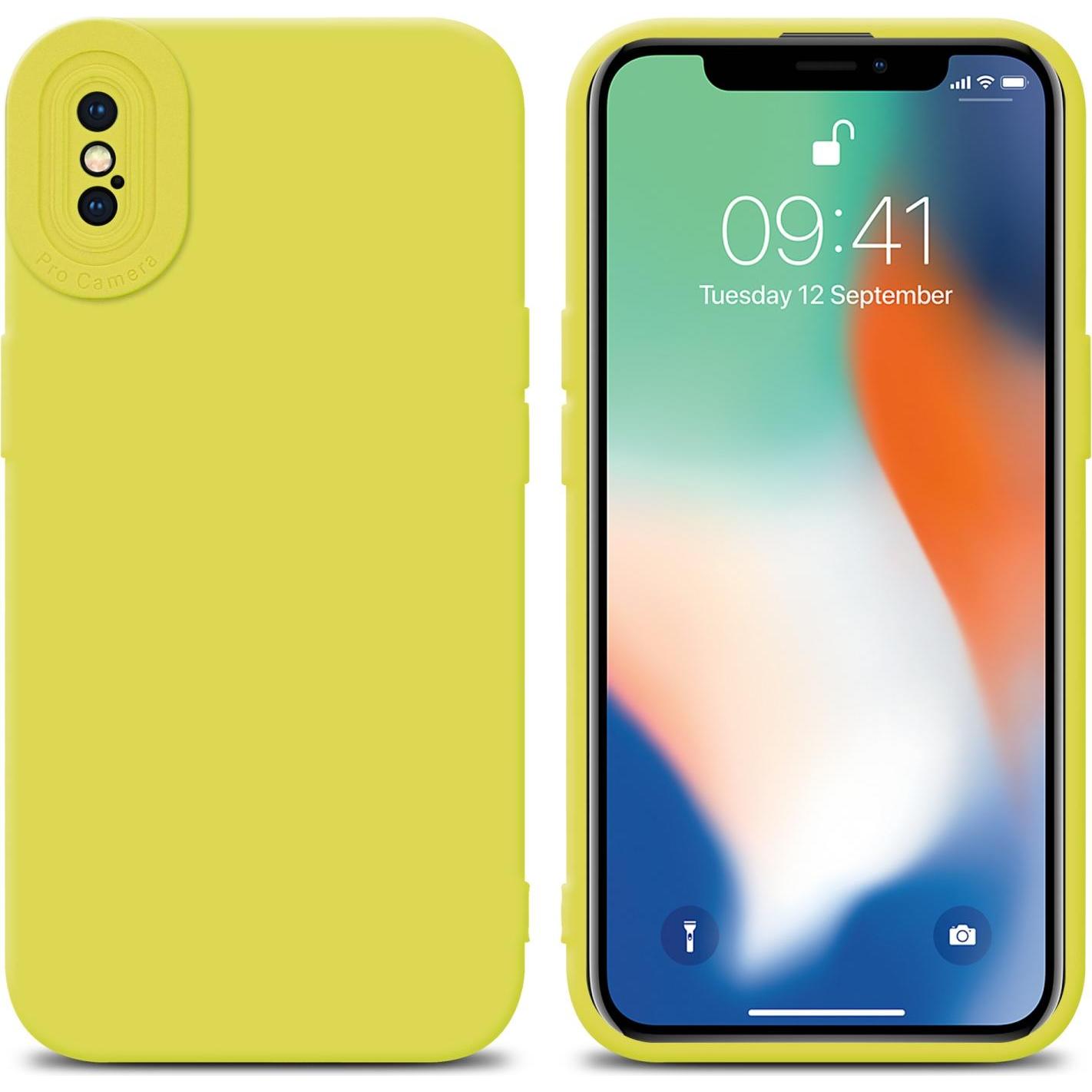 Thumbnail - Cadorabo Hülle für Apple iPhone X / XS im TPU Fluid LM162 Style (Apple iPhone X), Smartphone Hülle, Gelb