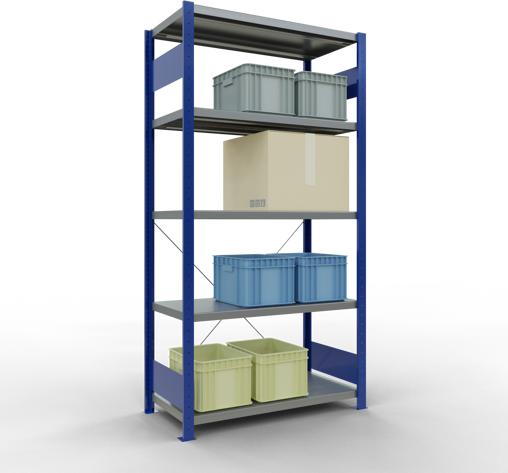 Produktbild Schulte Lagertechnik Stecksystem Grundregal MULTIplus330 mit Kreuzstrebe