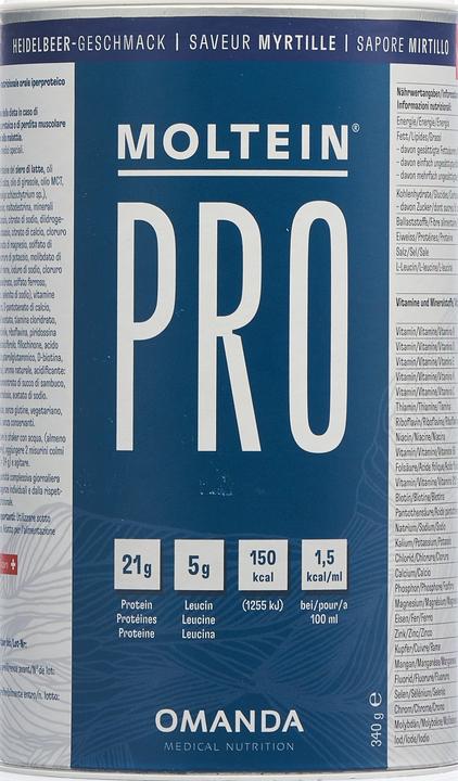 Valori nutrizionali e ingredienti Moltein Pro 1.5 Mirtillo (340g) (Mirtillo, 1 pz., 340 g)