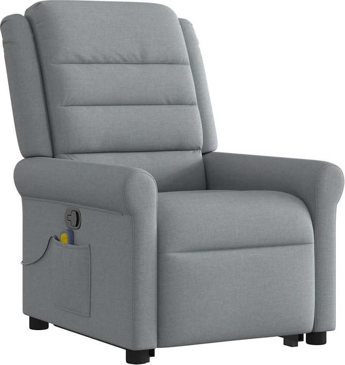 Actual product image VidaXL Massage chair with stand-up aid Light grey fabric