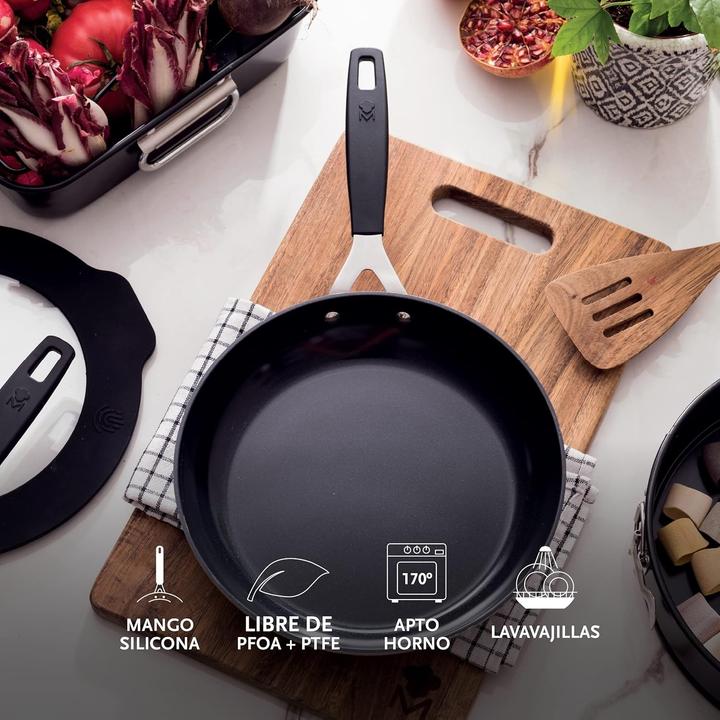 Actual product image MasterPRO Smart Nonstick Cookware Set with Grill Pan and Protectors, Energy Efficient (Pan set + pot set)