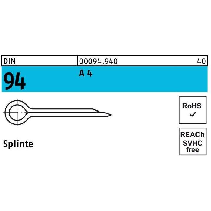 Meissel, Splinte DIN 94/ISO 1234 1,6 x 32 A 4