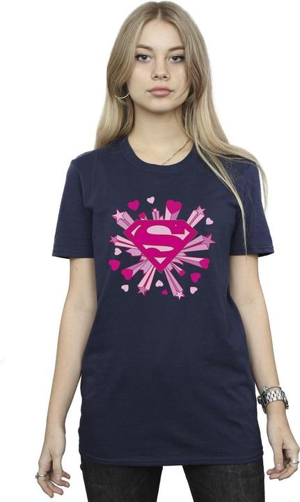Produktbild Superman Pink Hearts And Stars Logo TShirt (S)