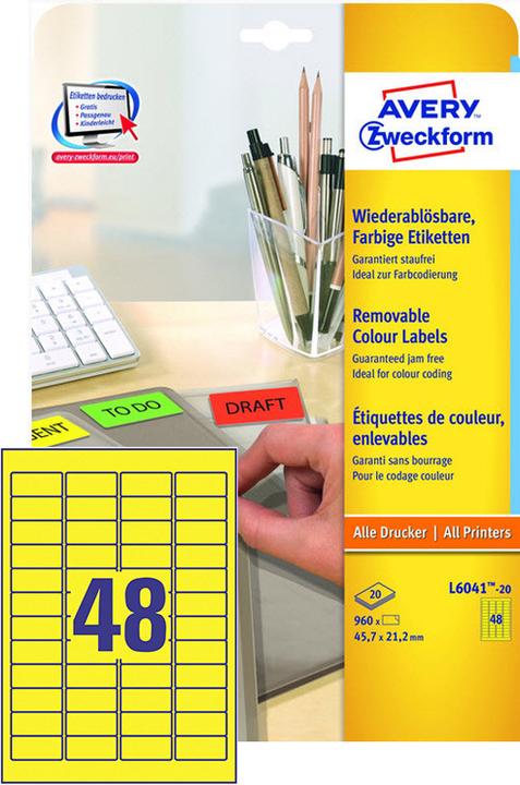 Immagine prodotto Avery Etichette di colore chiaro, ablösbar