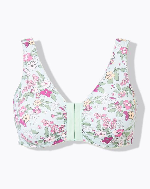 Produktbild Ulla Popken Bustiers, 2er-Pack, Blüten/uni, Vorderverschluss (2er Pack, 120 D)