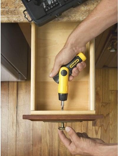 Actual product image Stanley Pistol ratchet screwdriver set (25-piece ratchet box, swivelling joint handle (Pin-torx, Sorceress)