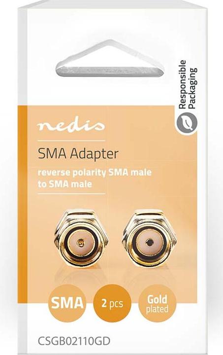 Produktbild Nedis SMA Adapter - SMA-Stecker Reverse Polarity - SMA-Stecker - Vergoldet - 50 Ohm - Gerade - Kupfe (Stecker und Verbinder)