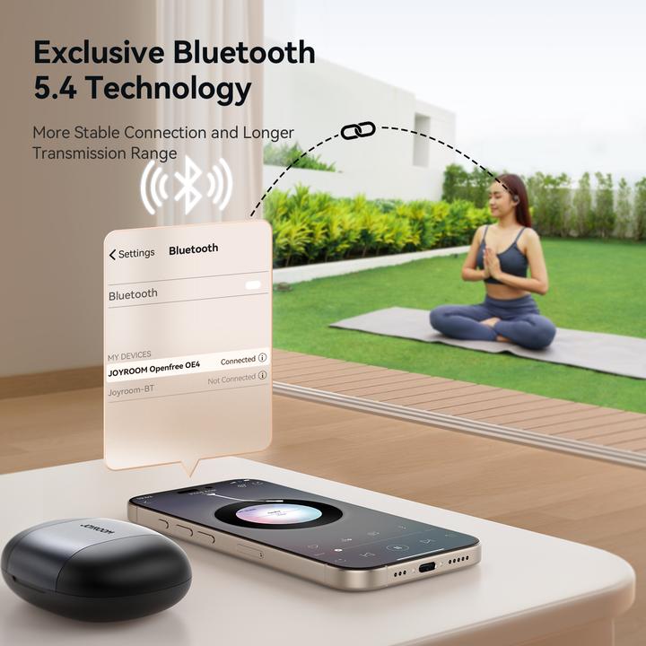 Actual product image Joyroom Openfree Open-Ear True Wireless Headphones - Black (12.50 h, Wireless)