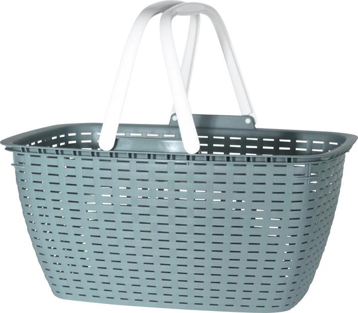 Actual product image Mojawo Tragbarer Einkaufskorb Wäschekorb Wäschesammler Henkel 23 Liter Grün (23 l)