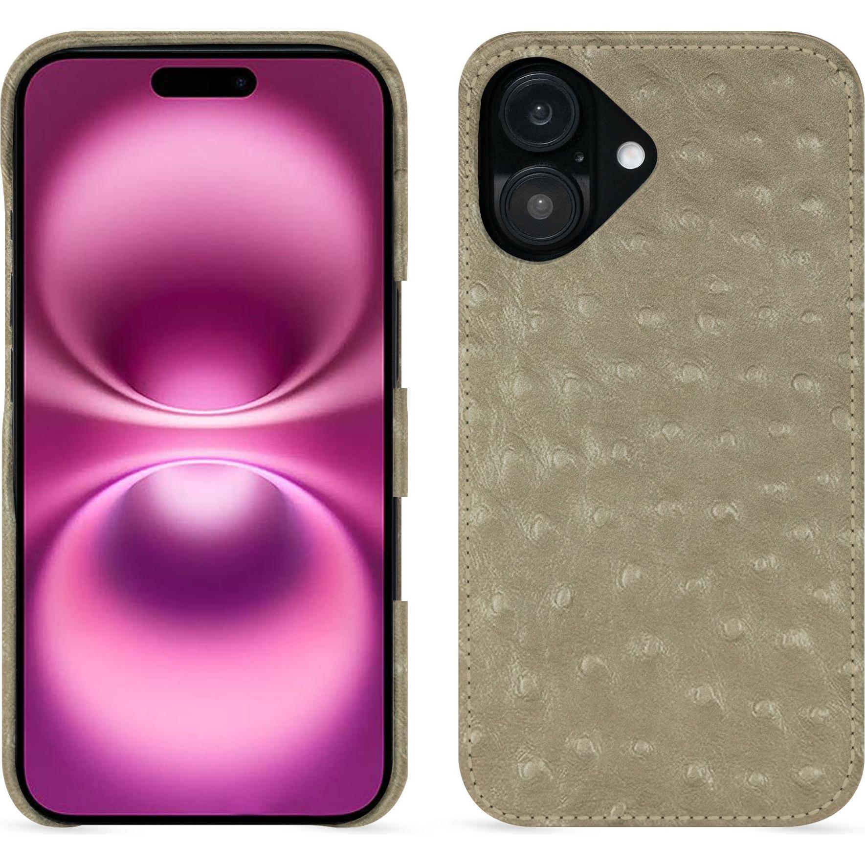 Noreve Lederschutzhülle (Apple iPhone 16 Plus), Smartphone Hülle, Beige