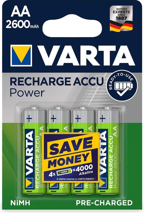 Actual product image Varta Recharge Accu Power (4 pcs., AA, 2600 mAh)