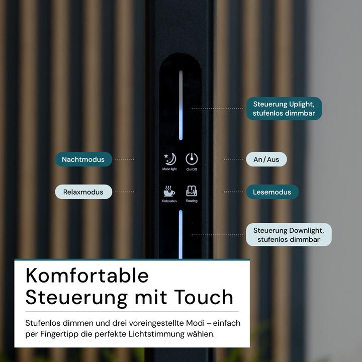 Actual product image Luxula LED Büro-Stehleuchte, Up/Down, schwarz (7000 lm)