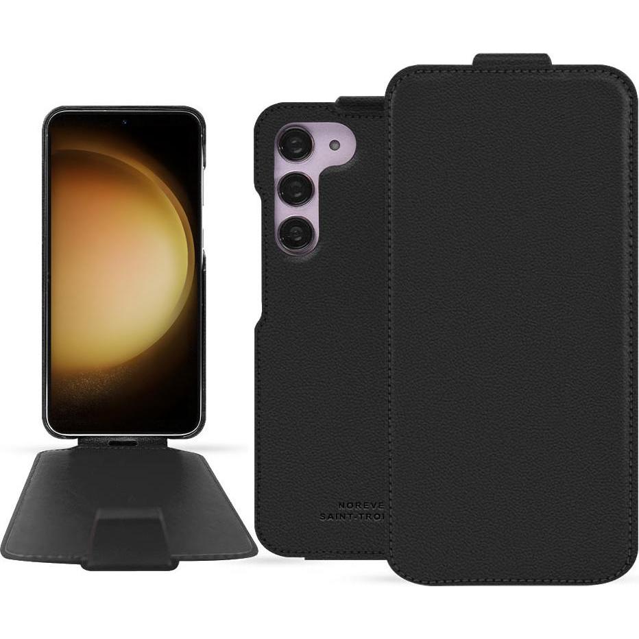 Noreve Lederschutzhülle vertikal (Samsung Galaxy S23+), Smartphone Hülle, Schwarz