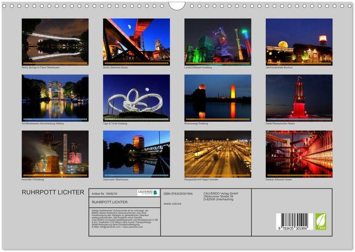 Image du produit RUHRPOTT LICHTER (Wandkalender 2025 DIN A3 quer), Monatskalender (A3)