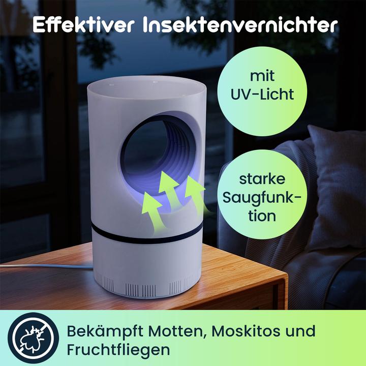 Actual product image Casativo Insektenvernichter mit UV-Licht & starker Saugfunktion, 5 W, weiss