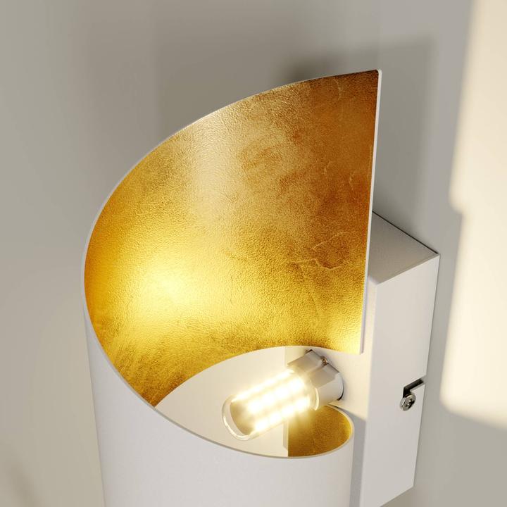 Actual product image Lindby Metal LED wall lamp Desirio, white-gold (330 lm, G9)