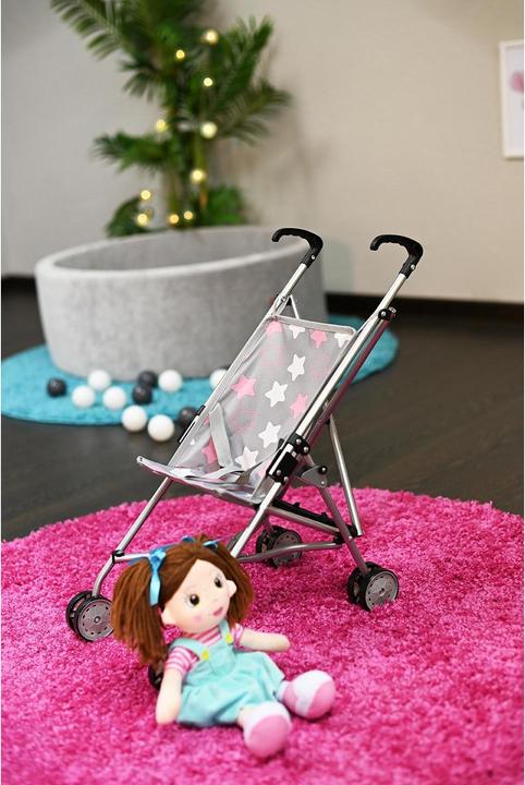 Actual product image Knorrtoys Puppenbuggy Sim - "star grey pink"