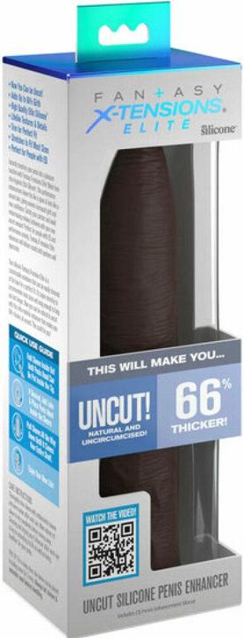 Actual product image Pipedream Penis sheath "Uncut Silicone Penis Enhancer" with glans opening