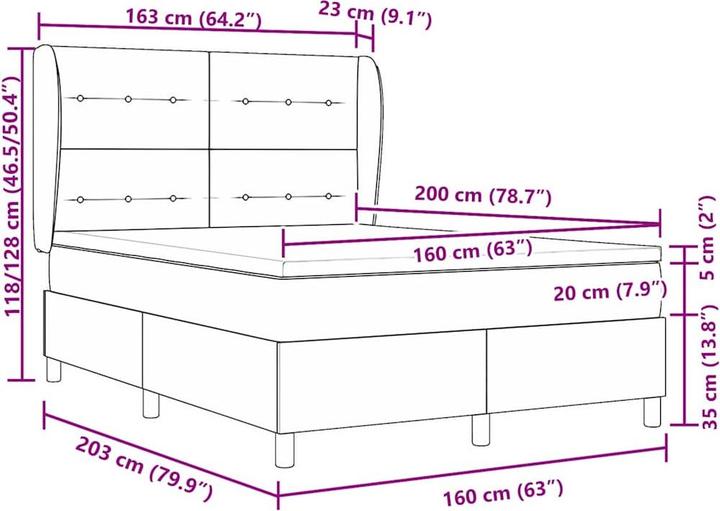 Immagine prodotto vidaXL Boxspringbett (160 x 200 cm)