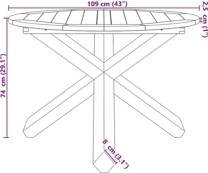 Produktbild vidaXL Gartentisch (109 x 74 cm)