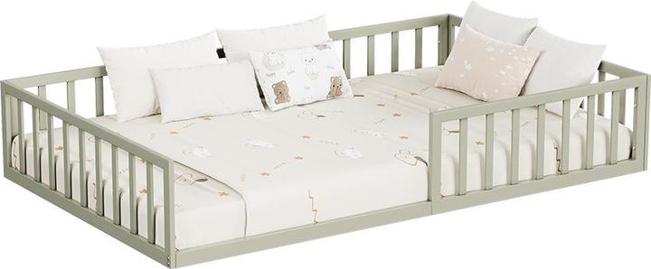 Immagine prodotto VitaliSpa Bodenbett aus Metall Minno, Greige, 205 x 125 cm ohne Matratze (200 x 120 cm)
