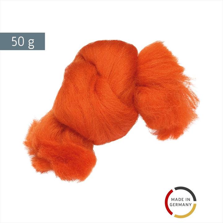 Actual product image Heyda Felting wool 50 g, orange