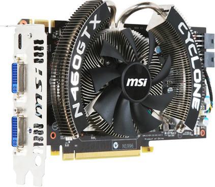 Actual product image MSI GTX-460 Cyclone OC 1GB DDR5, PCI-E 2.0 x16 (1 GB)