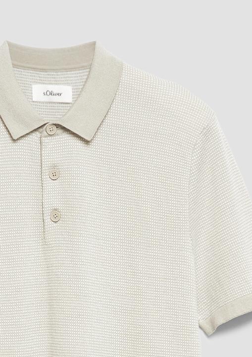 Produktbild s.Oliver Zweifarbiges Strickpolo aus reiner Baumwolle (S)