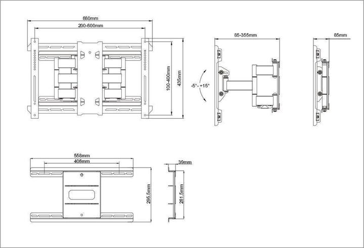 Actual product image Multibrackets M Universal Flexarm Pro 125kg Super Duty (Wall, 110", 125 kg)