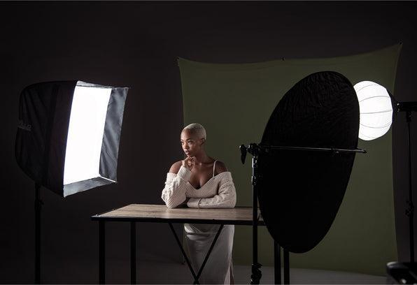 Actual product image Westcott X Drop Pro Wrinkle Resistant Backdrop Light Moss Green (2.4 x 2.4 m) (240 cm, 240 cm)