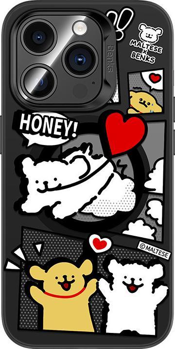 Immagine prodotto Benks Collaborazione Cover protettiva iPone 15 Pro Max - Cucciolo maltese nero (Apple iPhone 15 Pro Max)