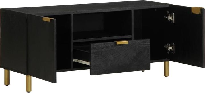 Actual product image vidaXL TV cabinet Lowboard TV cabinet TV table black wood-based material (100 x 33 x 46 cm)