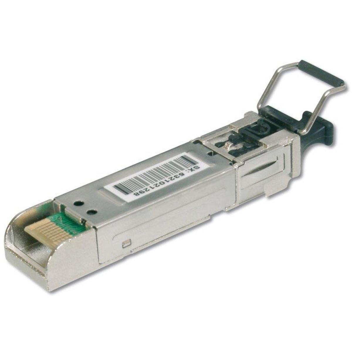 Digitus HP-kompatibel 1.25 Gbps SFP Modul bis zu 550m Multimode LC Duplex Buchse 1000Base-SX 850nm, Transceiver, Silber