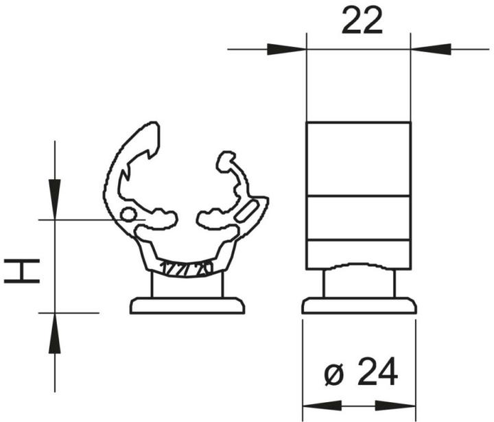 Actual product image OBO Bettermann OBO 177/30-CU Screwless cable holder 30mm