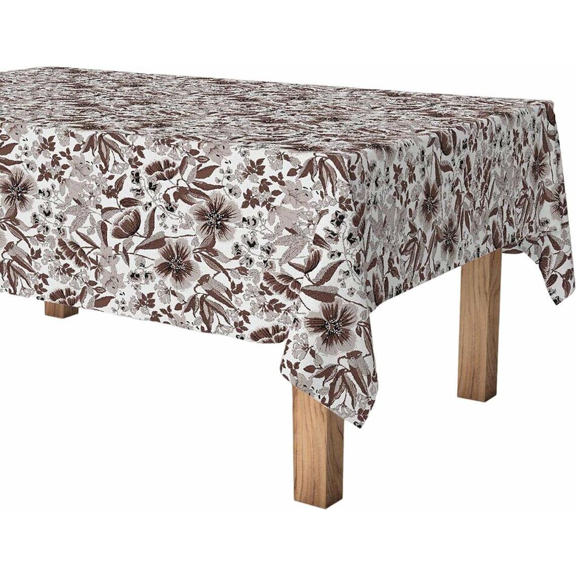 Exma, Tovaglia, Rotolo di tovaglia antimacchia Blomster 140 cm x 25 m Marrone