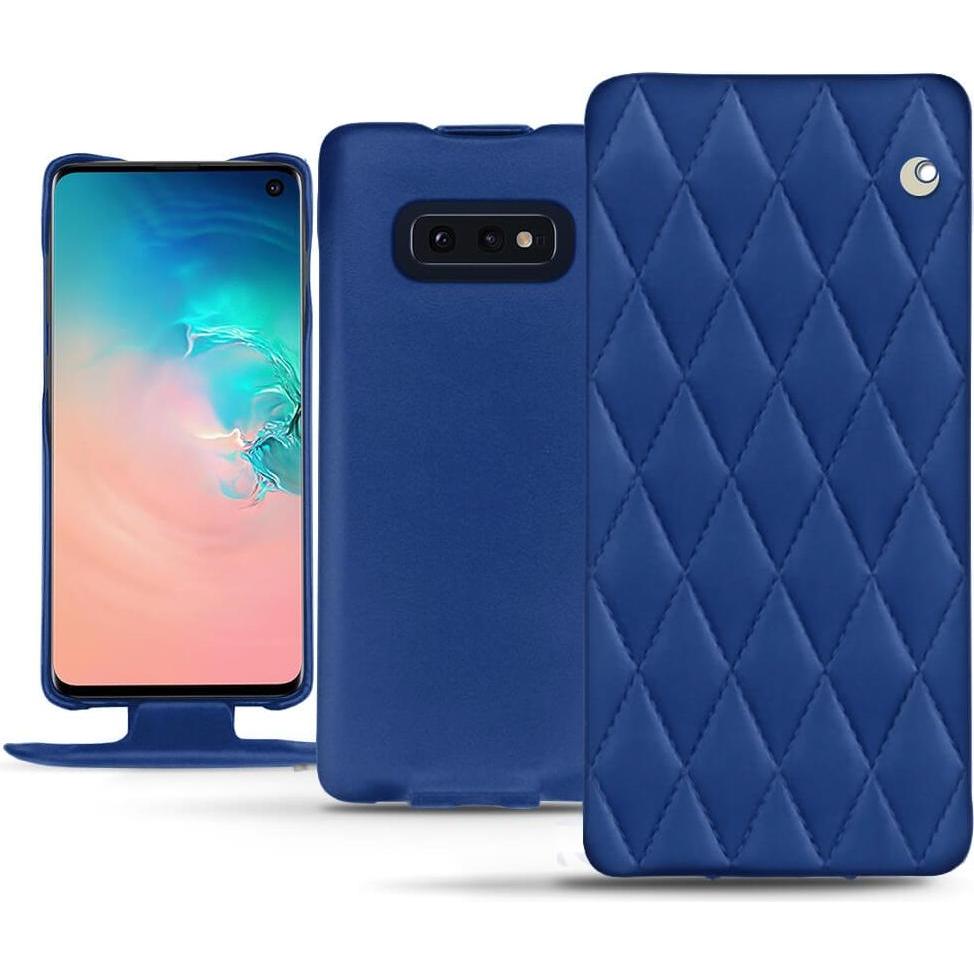 Noreve Lederschutzhülle vertikal (Samsung Galaxy S10e), Smartphone Hülle, Blau