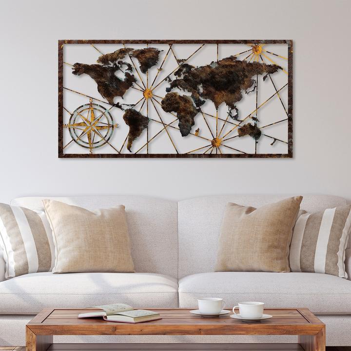 Actual product image Wallxpert Metal World Map