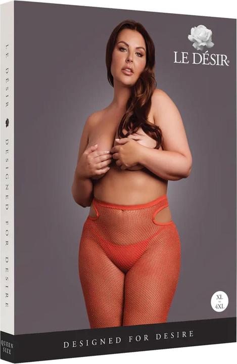 Produktbild Le Désir Shimmering Cut-Out Tights - Plus Size - Red/Gold Glitter