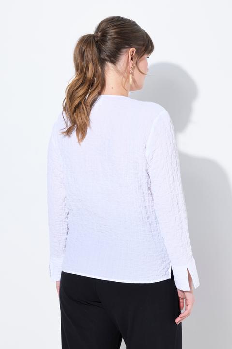 Produktbild Ulla Popken Tunika-Bluse, Raffung, V-Ausschnitt, Langarm (50, 52)