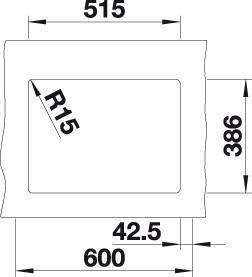 Image du produit Blanco Subline 350/150-U (Evier sous plan, 45.60 cm, 52.50 cm)