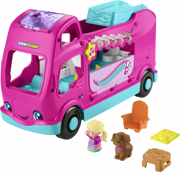 Produktbild Fisher-Price Little People Barbie Little Dreamcamper Spielset mit Lichtern und Geräuschen, 2 Figuren (85)