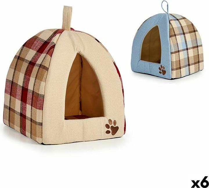 Mascow Haustierbettchen Kariert 33 x 45 x 33 cm (6 Stück) (Cat)