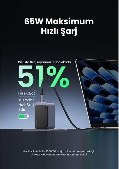 Productafbeelding Ugreen Nexode S (65 W, 3 ports)