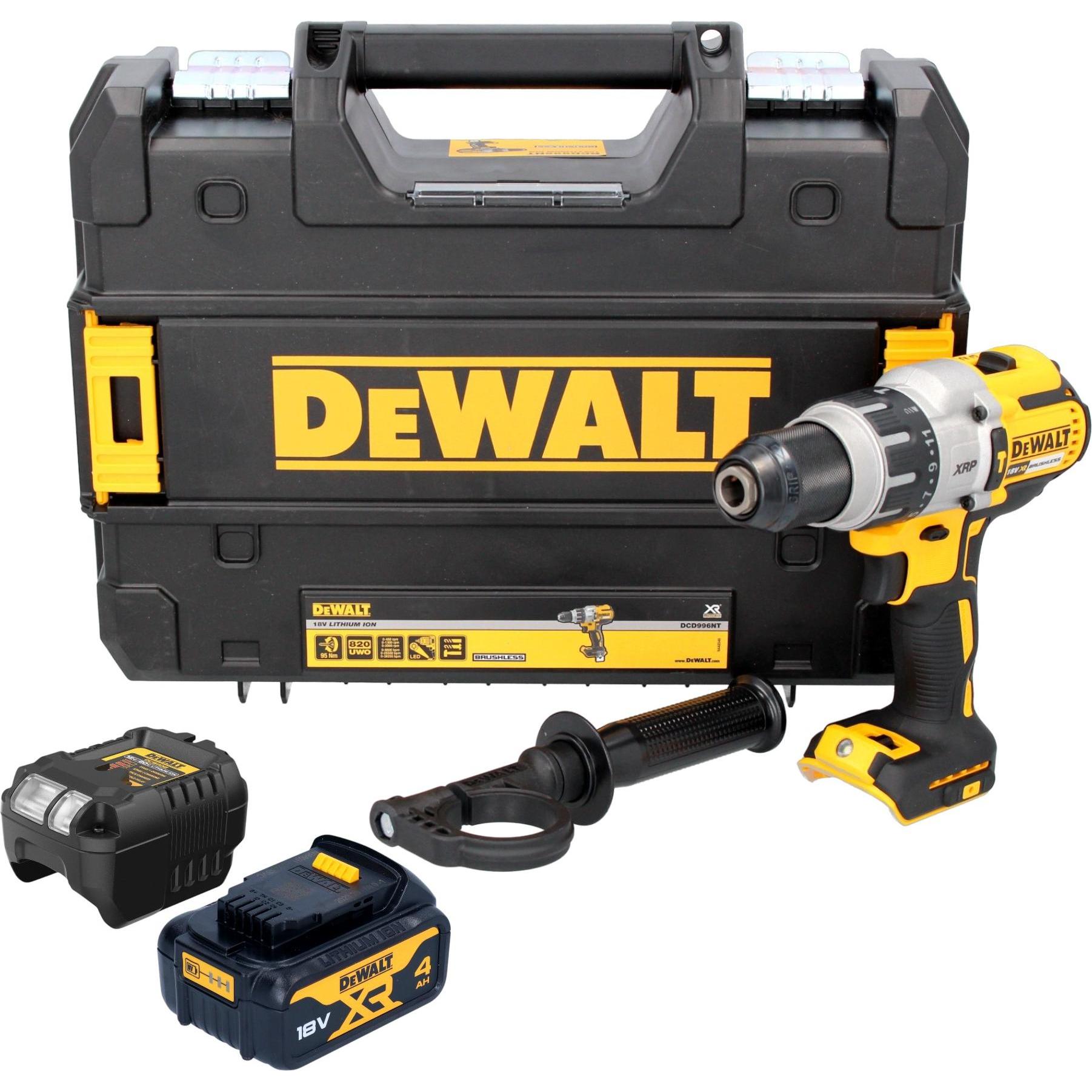 DeWalt, Trapano + Avvitatore a batteria, DCD 996 18 V Trapano avvitatore a percussione a batteria in valigetta TSTAK + 1x Batteria