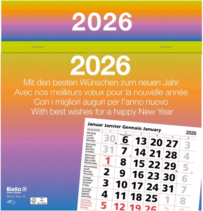 Energie-Label Biella Abreisskalender Monat (Harter Einband, Deutsch)