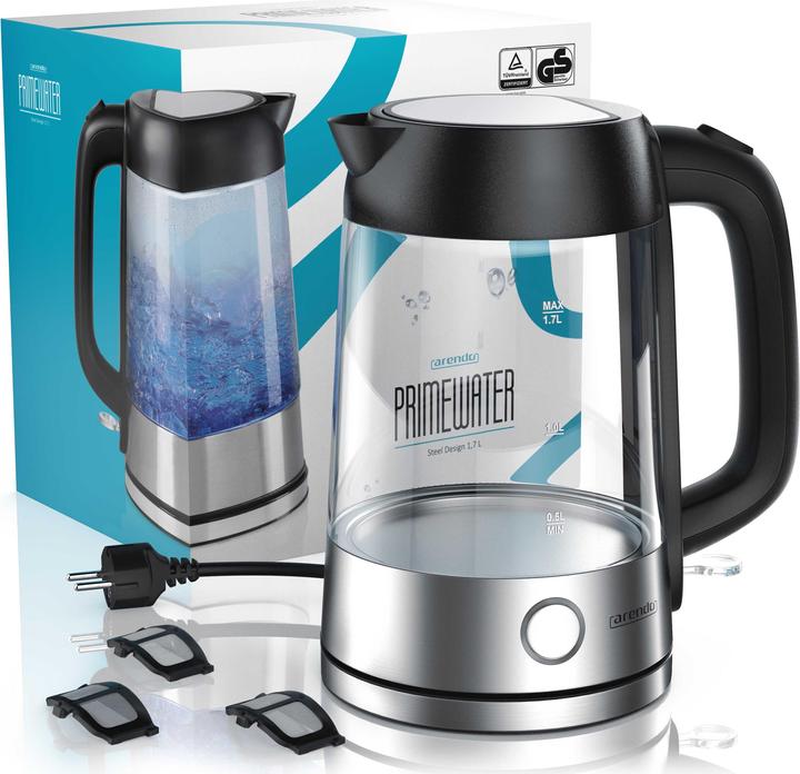 Produktbild Arendo Edelstahl Glas Wasserkocher (1.70 l)