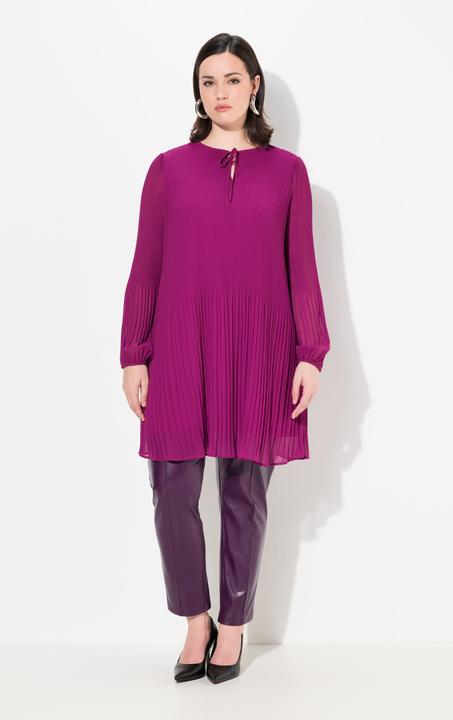 Actual product image Ulla Popken Pleated A-Line Long Sleeve Tunic Blouse (50, 52)